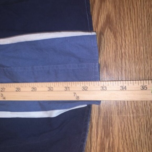 VTG Nautica Button Down Shirt Mens XL Blue Yellow Short Sleeve Striped - Picture 4 of 11